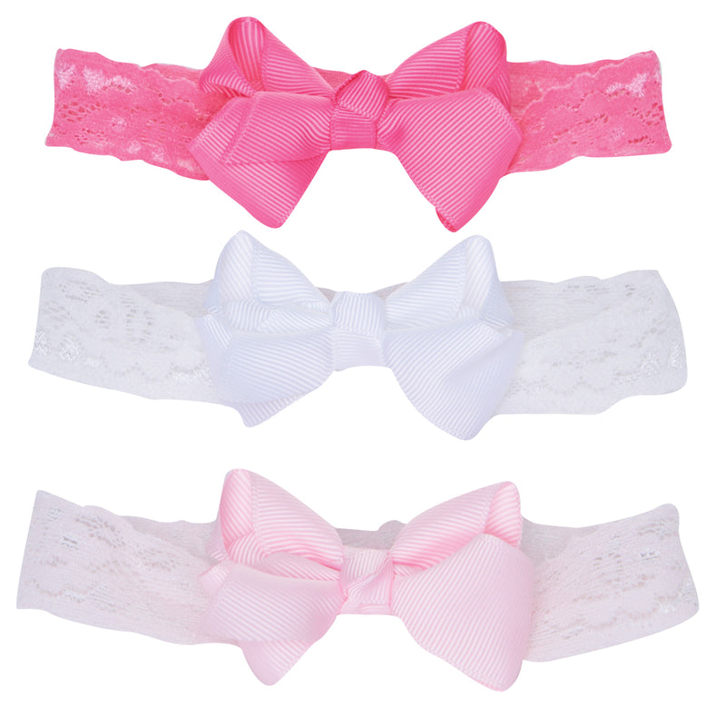 Elegant Baby Girls 3-Pack Lace Headband