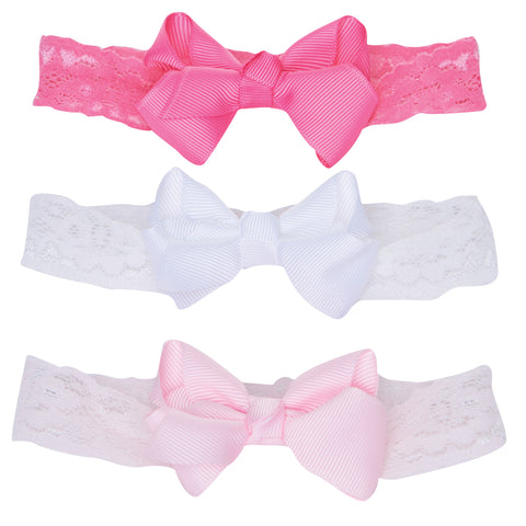 Elegant Baby Girls 3-Pack Lace Headband