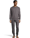 Hanes Mens 1901 Heritage Raglan Crew Top and Jogger Pant Lounge Set