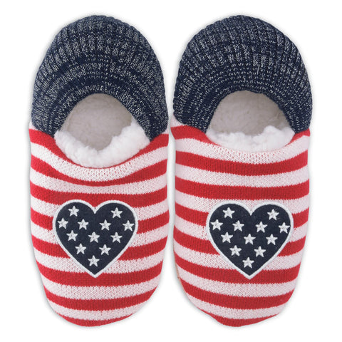 K. Bell Womens Americana Heart Slippers