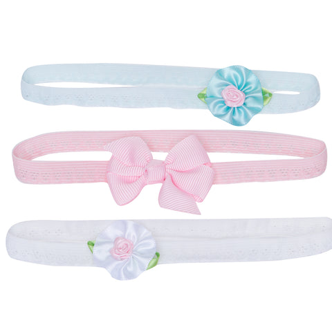 Elegant Baby Girls 3-Pack Narrow Lace Headband