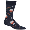 Hot Sox Mens Cognac and Cigars Crew Socks