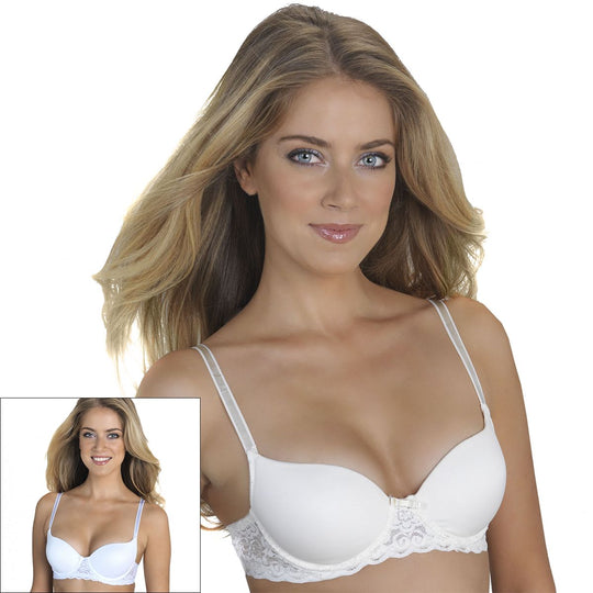 Lily of France Value Collection Women`s 2-Pack Smooth Lace Push Up Bra