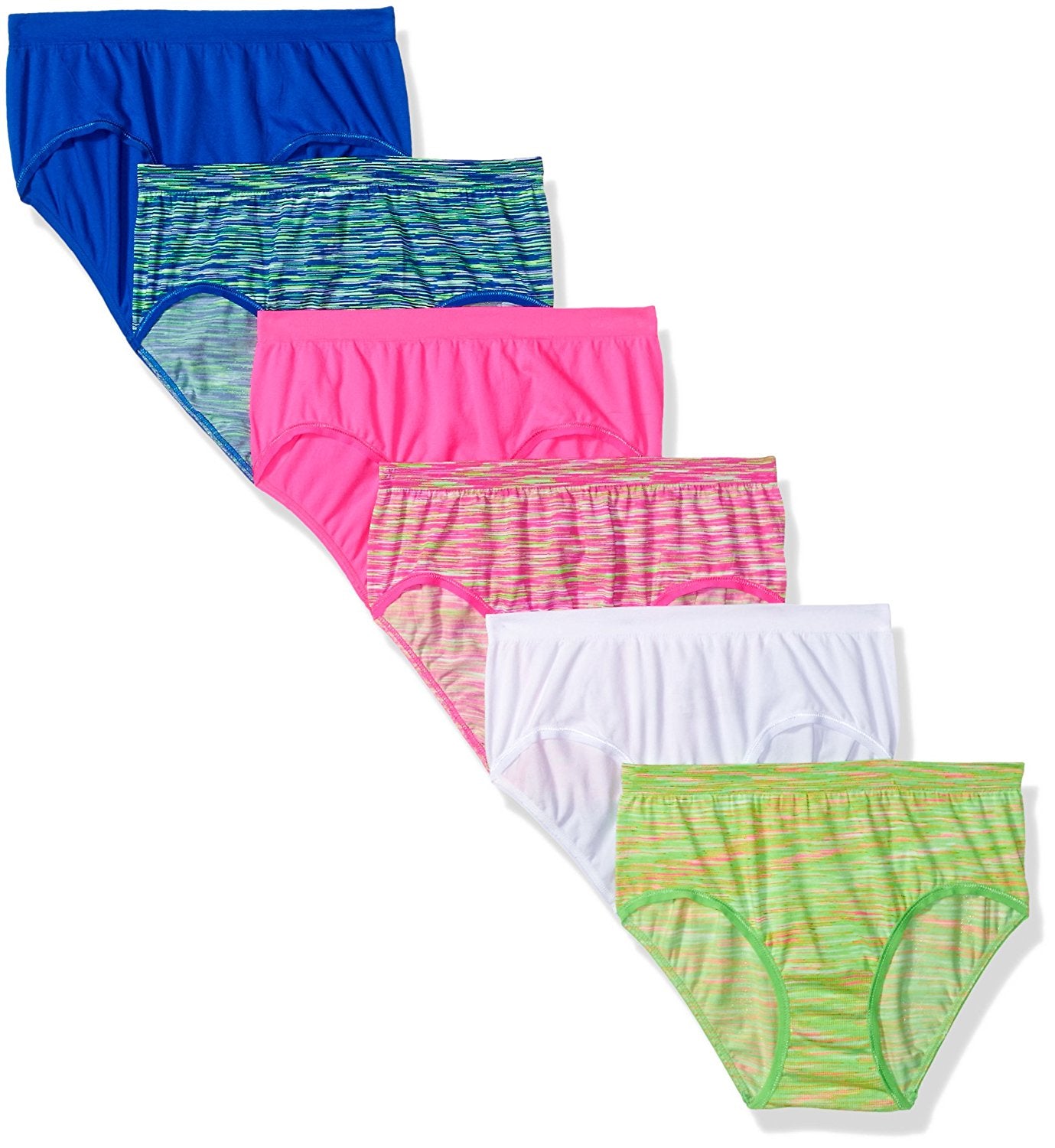 FTL-6GSLBR1 - Fruit of the Loom Girls 6-Pack Seamless Briefs