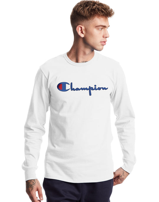 Champion Life Mens Heritage Long-Sleeve Tee, L, C Gold