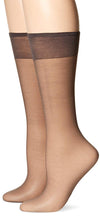 Hanes Womens Silk Reflections Knee Highs Sheer Toe 6-Pack