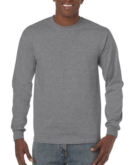 Gildan Mens Heavy Cotton Long Sleeve T-Shirt, XL, Purple