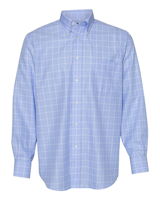 Van Heusen Mens Blue Suitings Non-Iron Patterned Shirt, XL, Royal Blue