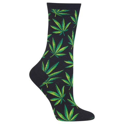 Hot Sox Womens Marijuana Crew Socks