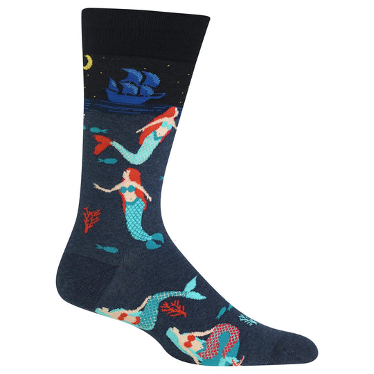 Hot Sox Mens Mermaids Crew Socks