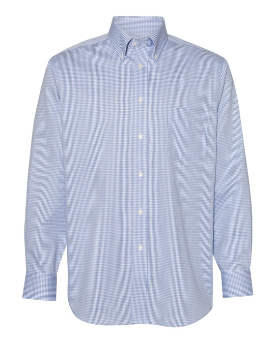 Van Heusen Mens Blue Suitings Non-Iron Patterned Shirt, XL, Royal Blue
