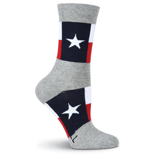 K. Bell Womens Texas Flag Crew Socks - American Made