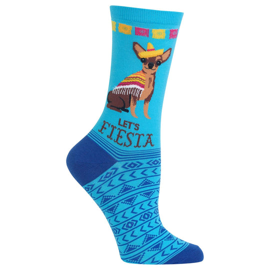 Hot Sox Womens Lets Fiesta Crew Socks