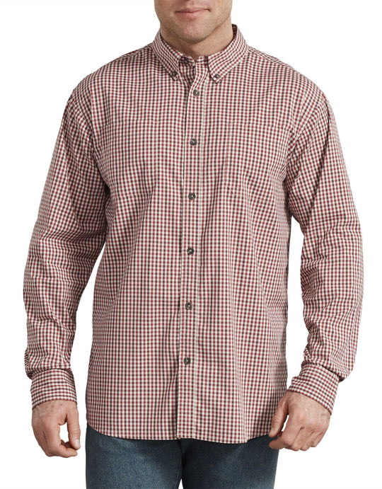 Dickies Mens FLEX Relaxed Fit Long Sleeve Plaid Shirt