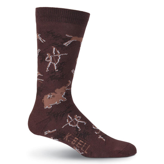 K. Bell Mens Cave Art Crew Socks - American Made