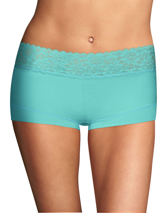 Maidenform Women`s Cotton Dream Boyshort with Lace