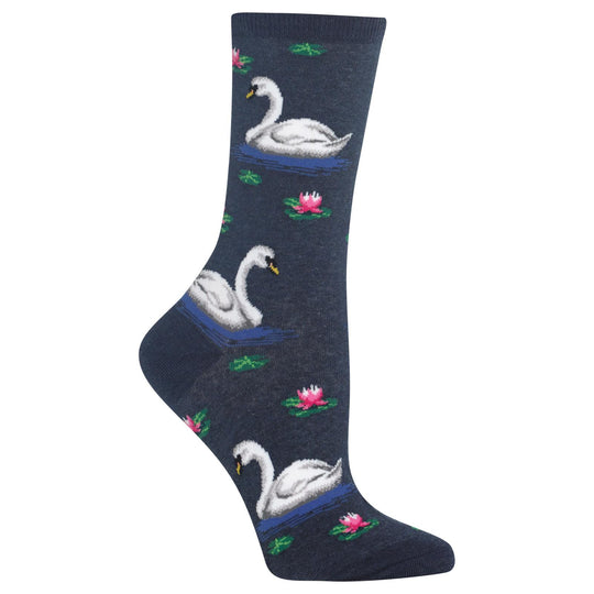 Hot Sox Womens Swans Crew Socks