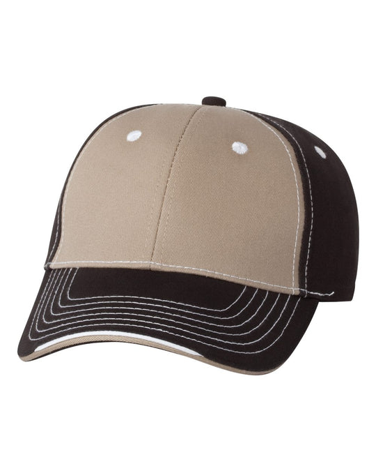 Sportsman Tri-Color Cap, One Size, White/Black