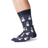 Hot Sox Mens Snowmen Crew Socks