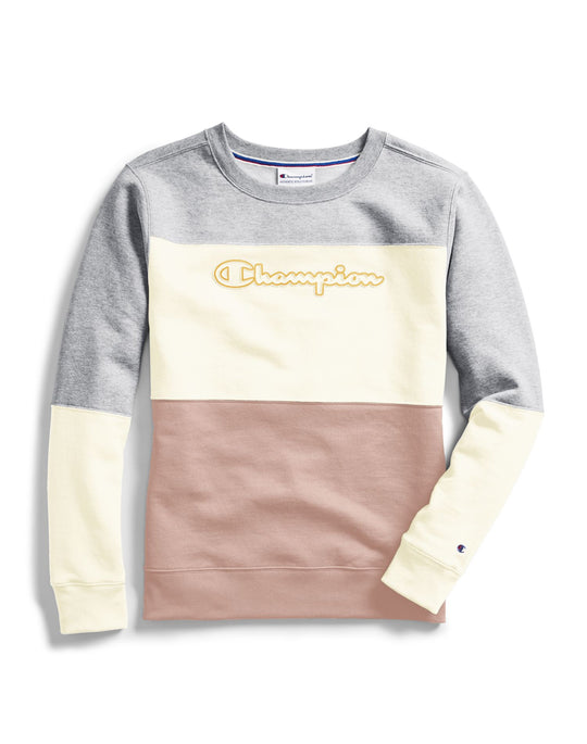 Champion Womens Powerblend Colorblock Crew