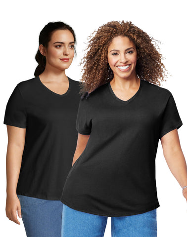 JMS Cotton Jersey V-Neck Short Sleeve T-Shirt - 2 Pack