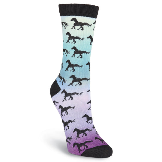 K. Bell Womens Horse Sunset Crew Socks