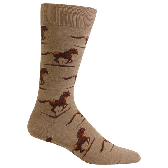 Hot Sox Mens Racing Horses Crew Socks