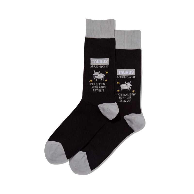 Hot Sox Mens Taurus Zodiac Crew Socks