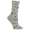 Hot Sox Womens Christmas Cocktails Crew Socks