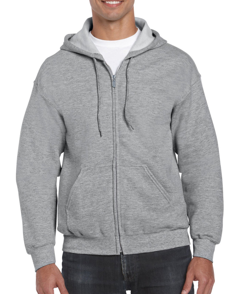 Gildan Mens DryBlend Full Zip Hooded Sweatshirt, L, Sport Grey