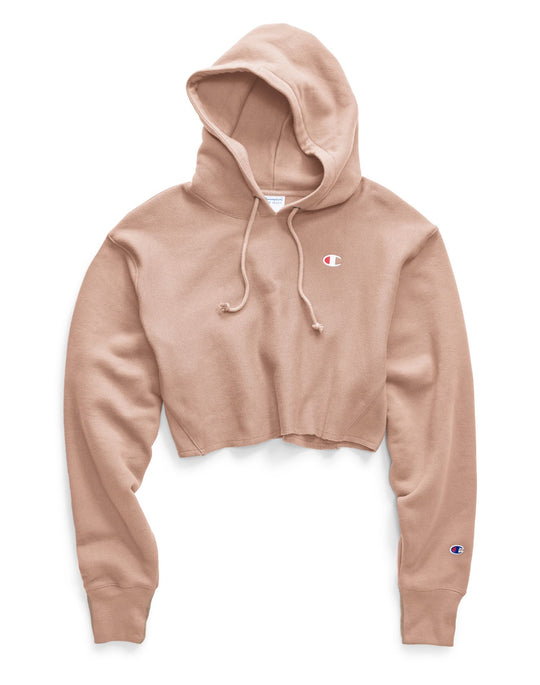 Champion Life Womens Reverse Weave Cropped Cut Off Pullover Hoodie