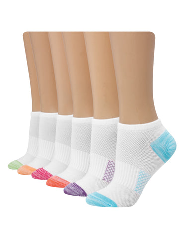 Hanes Womens Breathable Lightweight Super No Show Socks 6-Pack