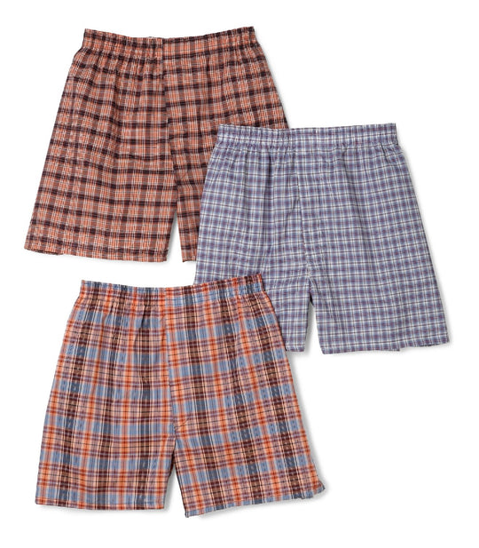 Fruit of the Loom Men`s 3-Pack Assorted Big Mans Tartan Plaid Boxers