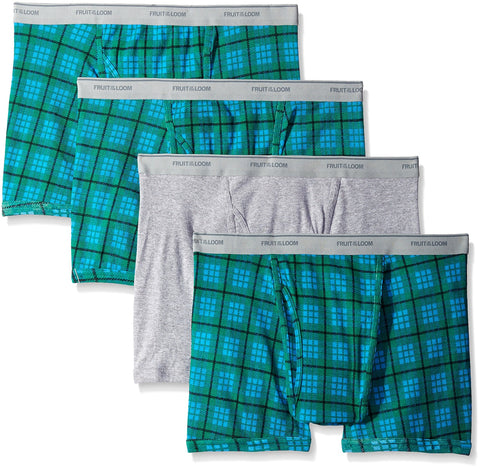 Fruit of the Loom Short Leg Men`s 4-Pack Assorted Boxer Brief