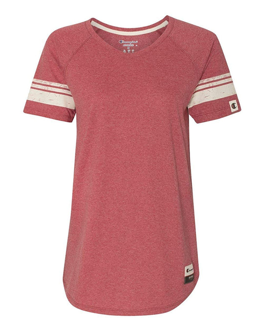 Champion Womens Authentic Originals Triblend Short Sleeve Varsity T-shirt