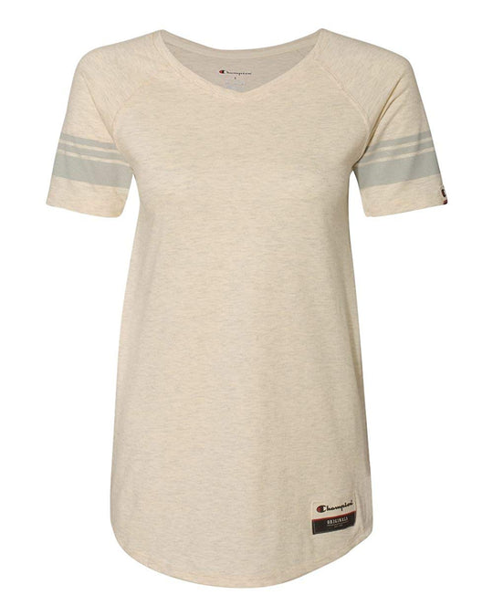 Champion Womens Authentic Originals Triblend Short Sleeve Varsity T-shirt