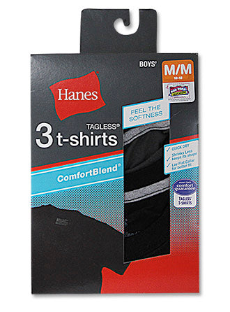 Hanes Boys' ComfortBlend Crewneck Undershirts 3-pack