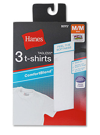 Hanes Boys' ComfortBlend Crewneck Undershirts 3-pack