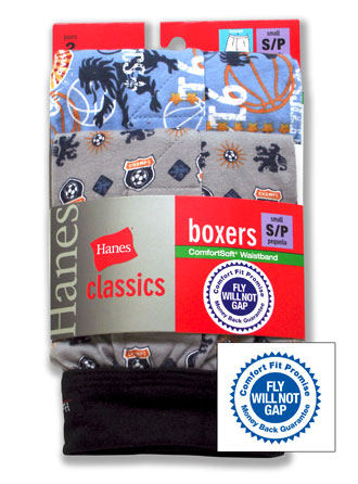 Hanes Classics Boys ComfortSoft Printed Knit Boxer (Sports)