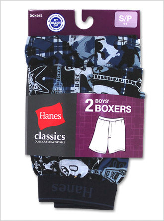 Hanes Classics Boys Printed Camo Knit Boxer 2 Pack