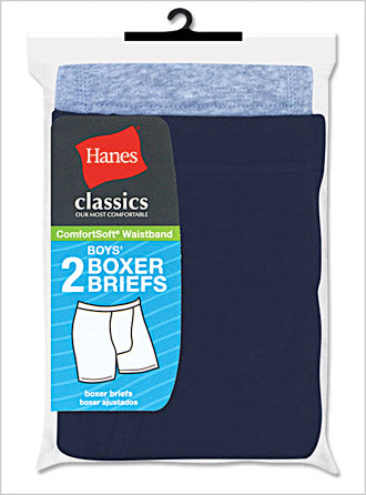 Hanes Boys Classics ComfortSoft Dyed Boxer Brief 2 Pack