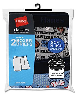 Hanes Classics Boys Exposed ComfortFlex Waistband Printed Boxer Brief 2 Pack