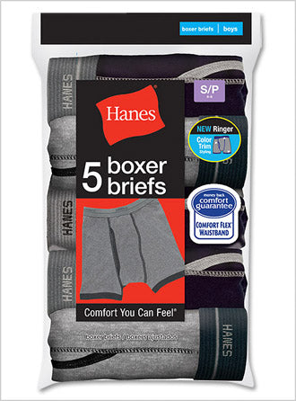 Hanes Boys Ringer Boxer Brief 5 Pack