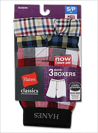 Hanes Boy's Classics No Gap Fly Boxer Briefs 3 Pack