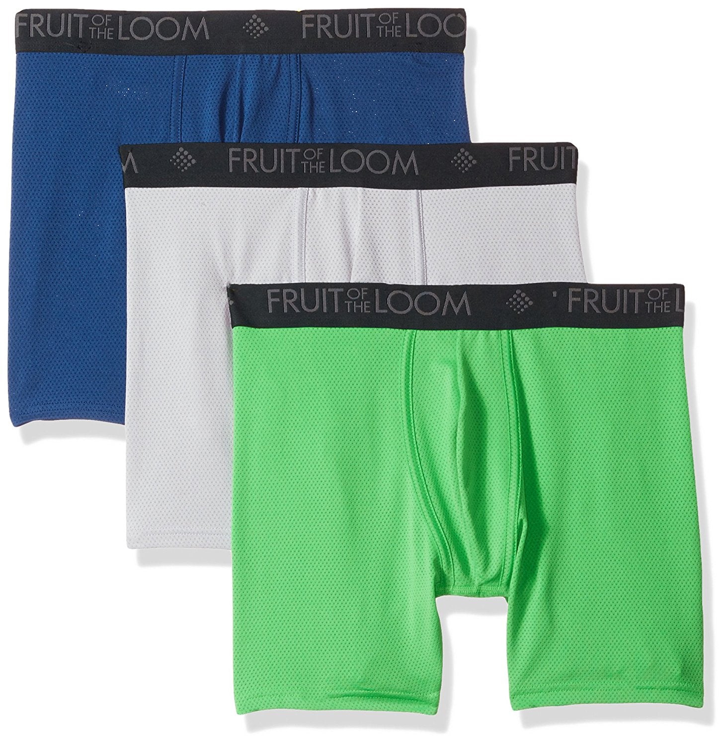 Mens 3 Pack Fruit of the Loom Black Boxer Briefs Underwear 100% Cotton S  -5X