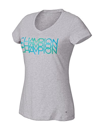 Champion Double Dry Cotton Women's T Shirt with Solo Logo Graphic