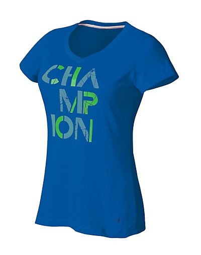 Champion Double Dry Cotton Women's T Shirt with Techie Logo Graphic