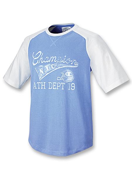 Champion Home Field Raglan-Sleeve Mens T Shirt with Athletic Department Graphic