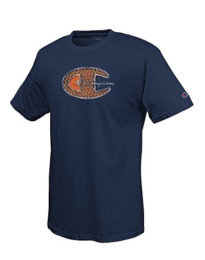 Champion 100% Cotton Men's T Shirt with Futuristic Logo Graphic