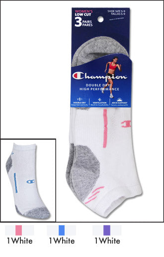 Champion Double Dry Performance Low-Cut Women's Socks 3-Pack